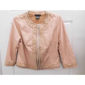 Royal Underground Dusty Pink Leather Zip Jacket Women's sz M